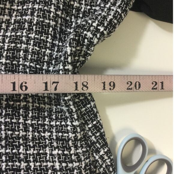 BLOOMCHIC 22-24 3X Plus Patchwork Frill Trim Mock Neck Tweed Knee Dress NWT B43 - Picture 7 of 10